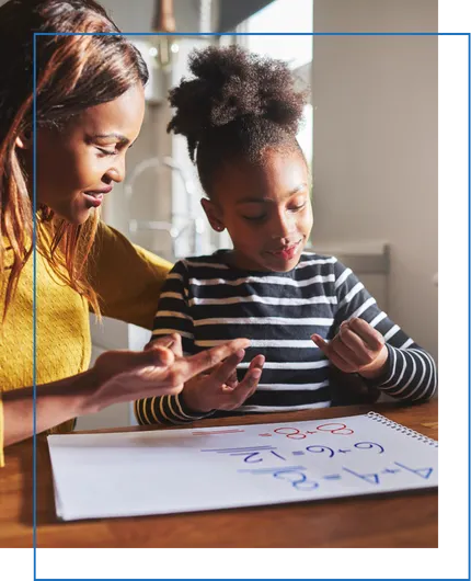 Parent supporting a child